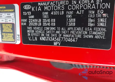 2014 Kia Soul ! z USA, uszkodzony, nr VIN KNDJX3A54E7704647